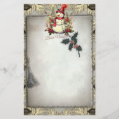 Buon Natale Sneeuwman Kerstmisgrens Briefpapier (Voorkant)