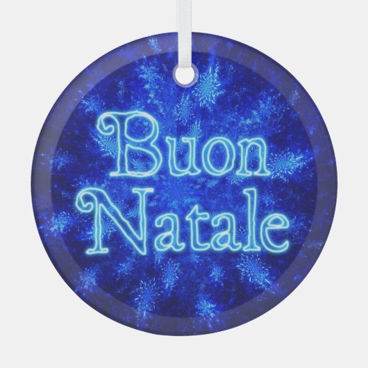 Buon Natale - Snowburst Glas Ornament (Voorkant)