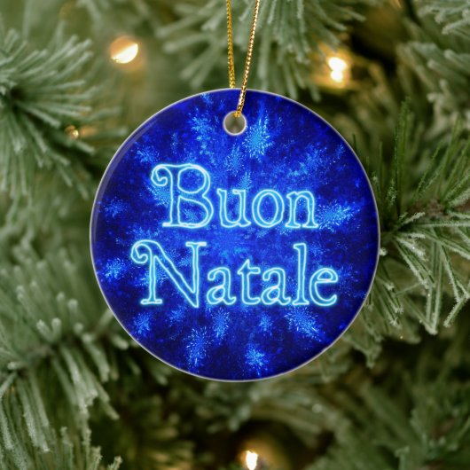 Buon Natale - Snowburst Keramisch Ornament (Boom)