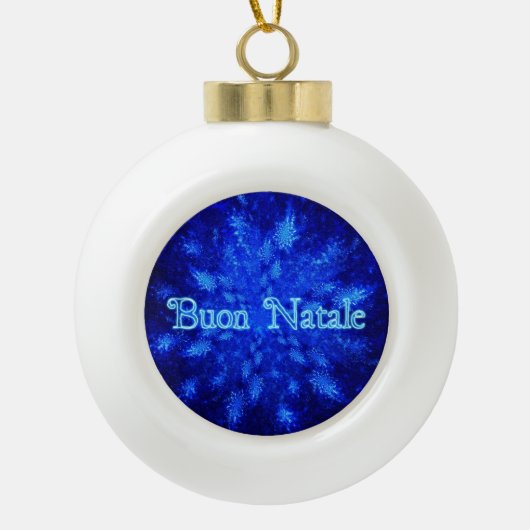 Buon Natale - Snowburst Keramische Bal Ornament (Voorkant)