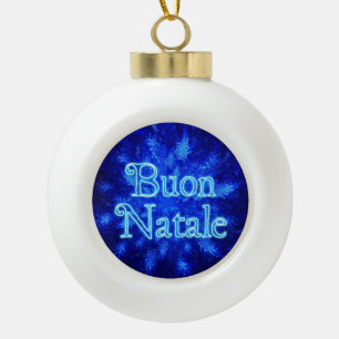 Buon Natale - Snowburst Keramische Bal Ornament