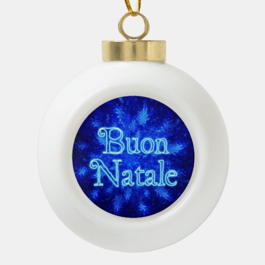 Buon Natale - Snowburst Keramische Bal Ornament (Voorkant)