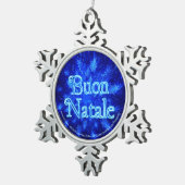 Buon Natale - Snowburst Tin Sneeuwvlok Ornament (Rechts)