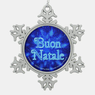 Buon Natale - Snowburst Tin Sneeuwvlok Ornament