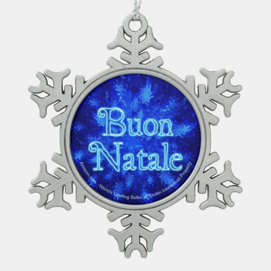 Buon Natale - Snowburst Tin Sneeuwvlok Ornament (Voorkant)