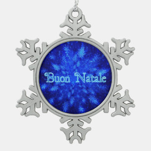 Buon Natale - Snowburst Tin Sneeuwvlok Ornament