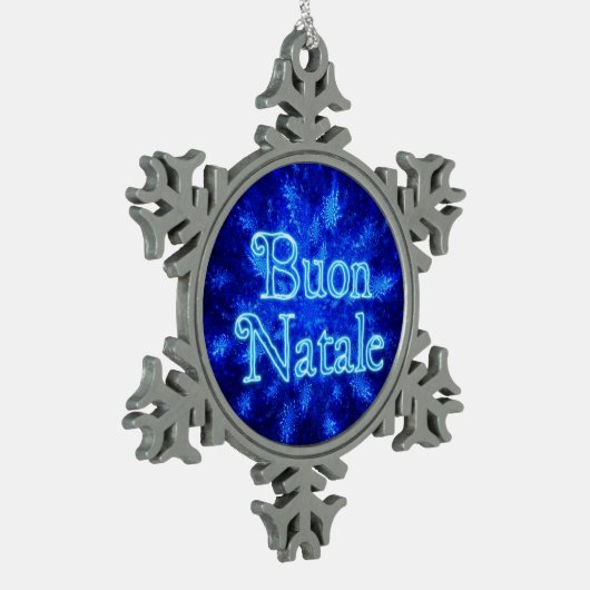 Buon Natale - Snowburst Tin Sneeuwvlok Ornament (Links)