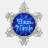 Buon Natale - Snowburst Tin Sneeuwvlok Ornament (Voorkant)