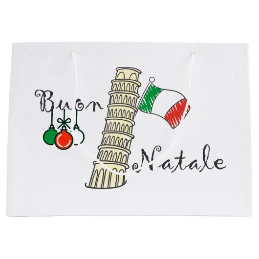 Buon Natale Tower van Pisa Groot Cadeauzakje (Voorkant)