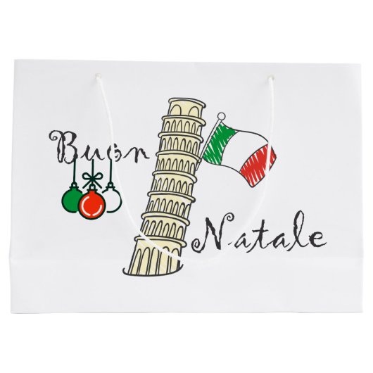 Buon Natale Tower van Pisa Groot Cadeauzakje (Achterkant)