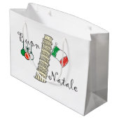 Buon Natale Tower van Pisa Groot Cadeauzakje (Achterkant Gekanteld)
