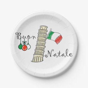 Buon Natale Tower van Pisa Papieren Bordje