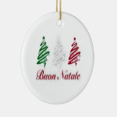 Buon Natale Tri Colour Kerstannament Keramisch Ornament (Rechts)