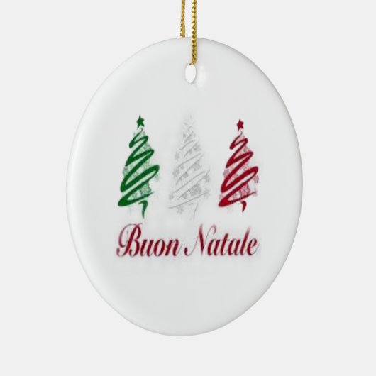 Buon Natale Tri Colour Kerstannament Keramisch Ornament (Rechts)