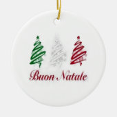 Buon Natale Tri Colour Kerstannament Keramisch Ornament (Voorkant)