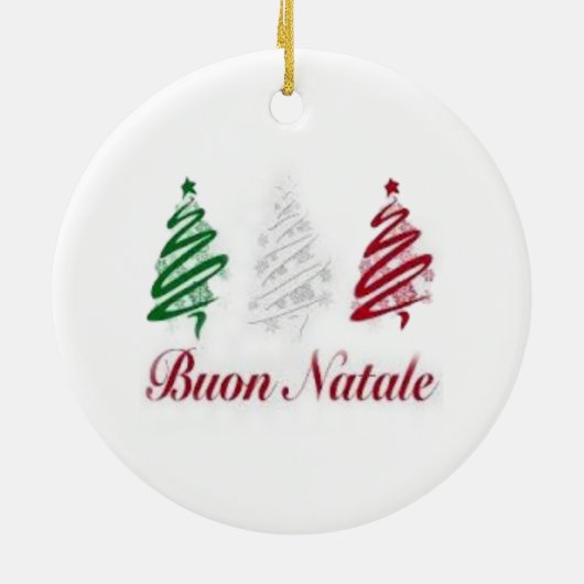 Buon Natale Tri Colour Kerstannament Keramisch Ornament (Achterkant)