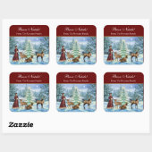 Buon Natale Victoriaans Gepersonaliseerde Gift Sti Vierkante Sticker (Vel)