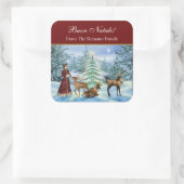 Buon Natale Victoriaans Gepersonaliseerde Gift Sti Vierkante Sticker (Tas)