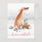 Buon Natale Volpe Rossa Scena di Bosco Invernale Briefkaart (Voorkant)