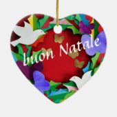 Buon Natale / Vrolijk kerstfeest in het Italiaans Keramisch Ornament (Achterkant)