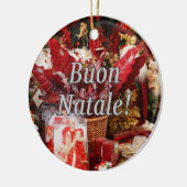 Buon Natale! Vrolijk kerstfeest in het Italiaans Keramisch Ornament (Links)