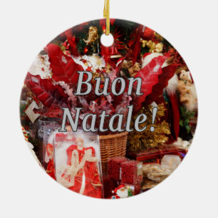 Buon Natale! Vrolijk kerstfeest in het Italiaans Keramisch Ornament