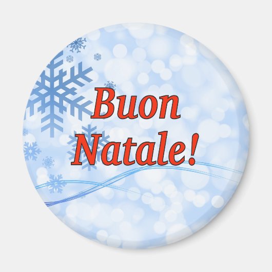 Buon Natale! Vrolijk kerstfeest in het Italiaans r Magneet (Voorkant)