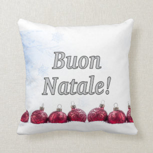 Buon Natale! Vrolijk kerstfeest in het Italiaans w Kussen