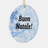 Buon Natale! Vrolijk kerstfeest in Italiaanse bf Keramisch Ornament (Rechts)