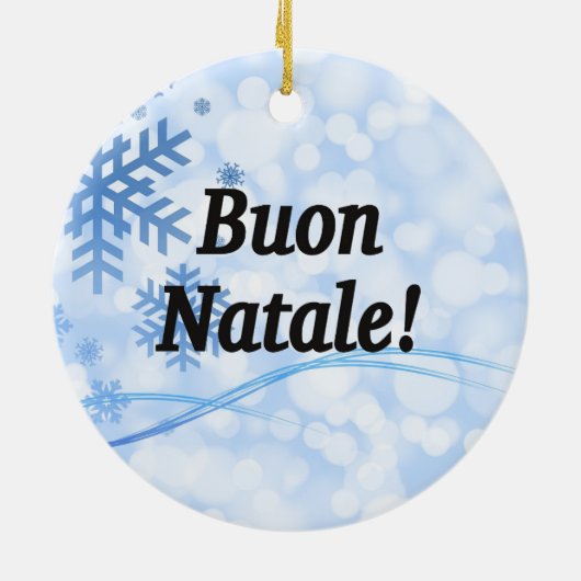 Buon Natale! Vrolijk kerstfeest in Italiaanse bf Keramisch Ornament (Achterkant)
