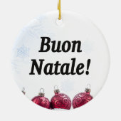 Buon Natale! Vrolijk kerstfeest in Italiaanse bf Keramisch Ornament (Achterkant)