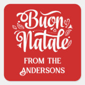 Buon Natale Vrolijk Kerstfeest Vierkante Sticker (Voorkant)