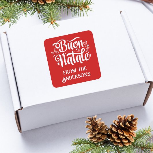 Buon Natale Vrolijk Kerstfeest Vierkante Sticker