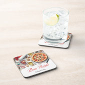 Buon Natale Waterverf Italiaans Kerstfeest Bier Onderzetter (Rechterzijde)