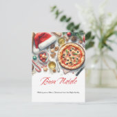 Buon Natale Waterverf Italiaans Kerstfeest Briefkaart (Staand voorkant)