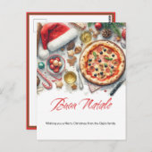 Buon Natale Waterverf Italiaans Kerstfeest Briefkaart (Voorkant / Achterkant)