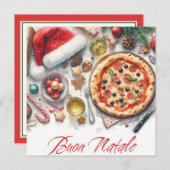 Buon Natale Waterverf Italiaans Kerstfeest Kaart (Voorkant / Achterkant)