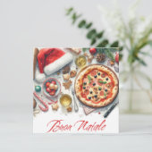 Buon Natale Waterverf Italiaans Kerstfeest Kaart (Staand voorkant)