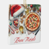 Buon Natale Waterverf Italiaans Kerstfeest Keramisch Ornament (Rechts)