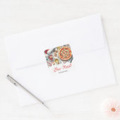 Buon Natale Waterverf Italiaans Kerstfeest Vierkante Sticker (Envelop)