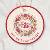 Buon Natale Wreath Bedankjes Labels (Voorkant)