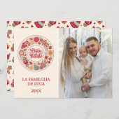 Buon Natale Wreath Feestdagenkaart (Voorkant / Achterkant)