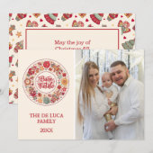 Buon Natale Wreath Feestdagenkaart (Voorkant / Achterkant)