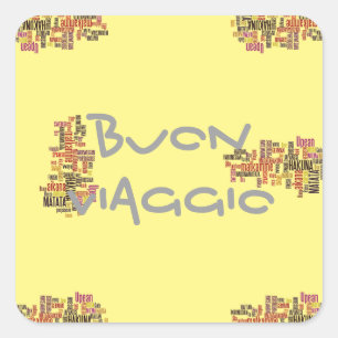 Buon Viaggio Fun - Product aanpassen Vierkante Sticker