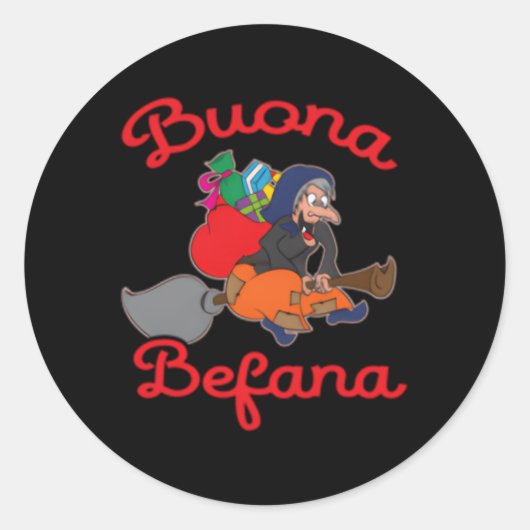 Buona Befana Italiaanse Epiphany Ronde Sticker (Voorkant)