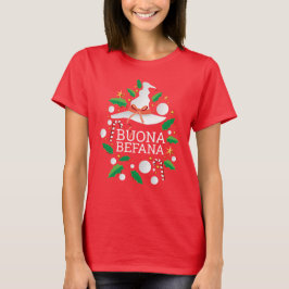 Buona Befana Italiaanse Kerstheks, wit T-shirt
