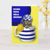 Buona Festa della Mamma Moederdag in het Italiaans Kaart (Gele Bloem)