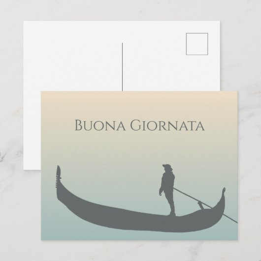 Buona Giornata Italy Gondola op Sunset Briefkaart (Voorkant / Achterkant)