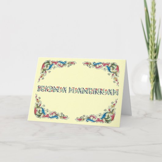 Buona hanukkah - Gelukkige Chanoeka in het Feestdagen Kaart (Voorkant)