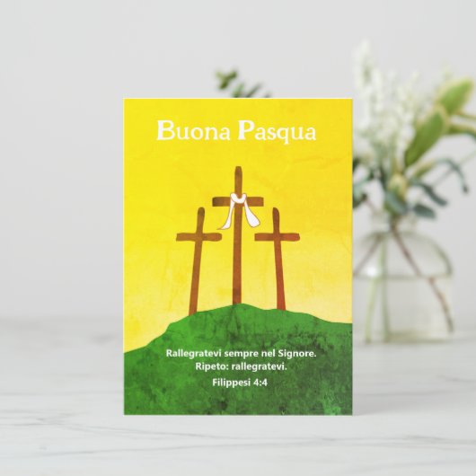 Buona pasqua cartolina di auguri reliosa / Italië Feestdagenkaart (Staand voorkant)